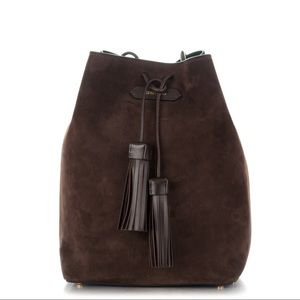 Tom Ford chocolate suede drawstring bag